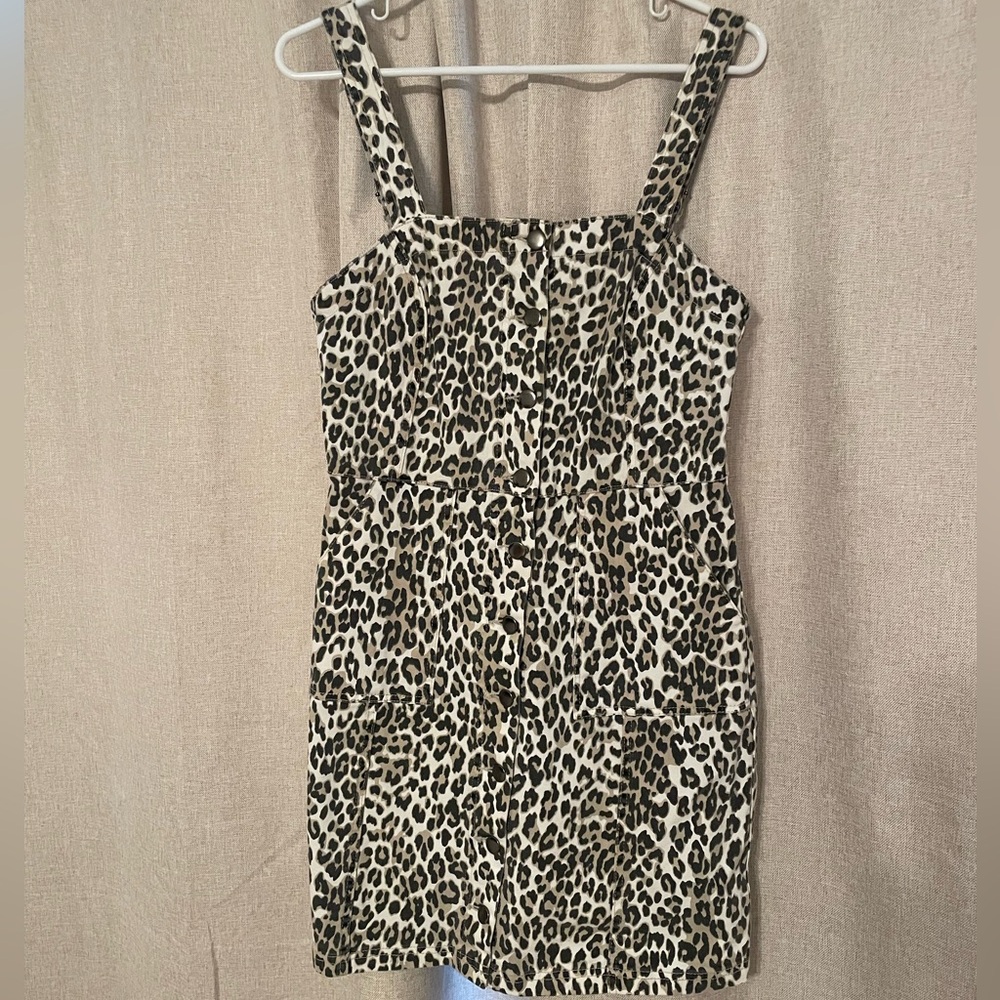 Denim Dress - cheetah print